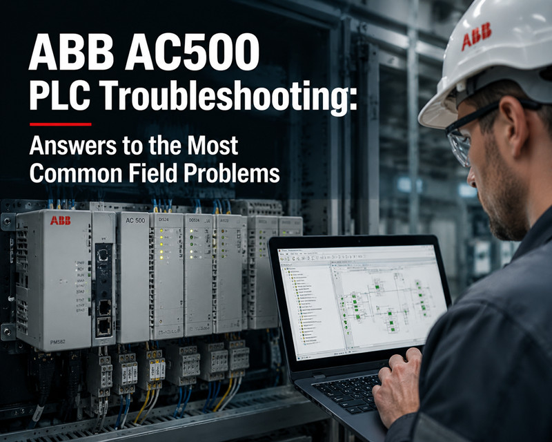 استكشاف أعطال وحدة التحكم المنطقية القابلة للبرمجة ABB AC500: إجابات لأكثر المشاكل الميدانية شيوعاً